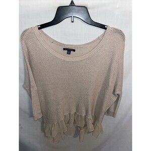 American Eagle Outfitters Women’s Dolman Top Size XS Beige Ruffled Hem Party